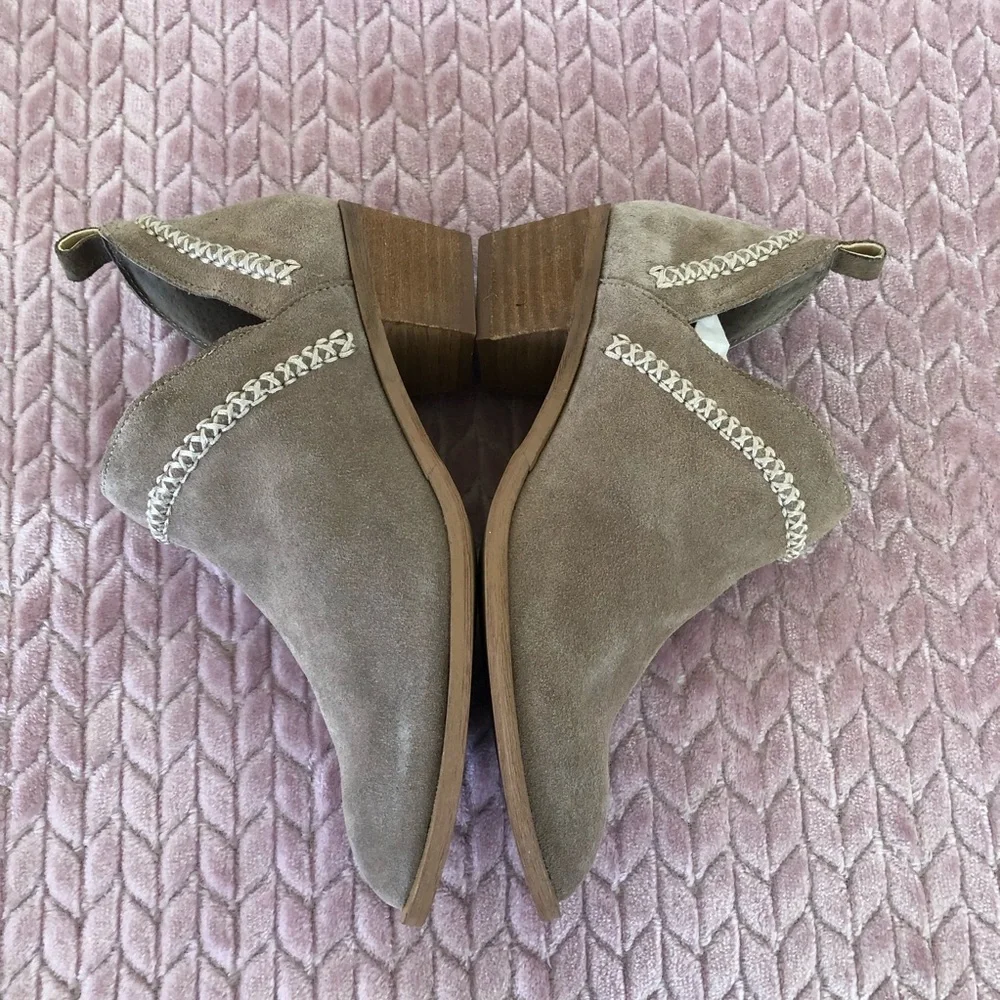 Sole Society Boho Western Ankle Booties Suede Leather 6.5